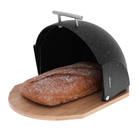 Chlebak bambusowo-akrylowy czarny marmurek KLAUSBERG