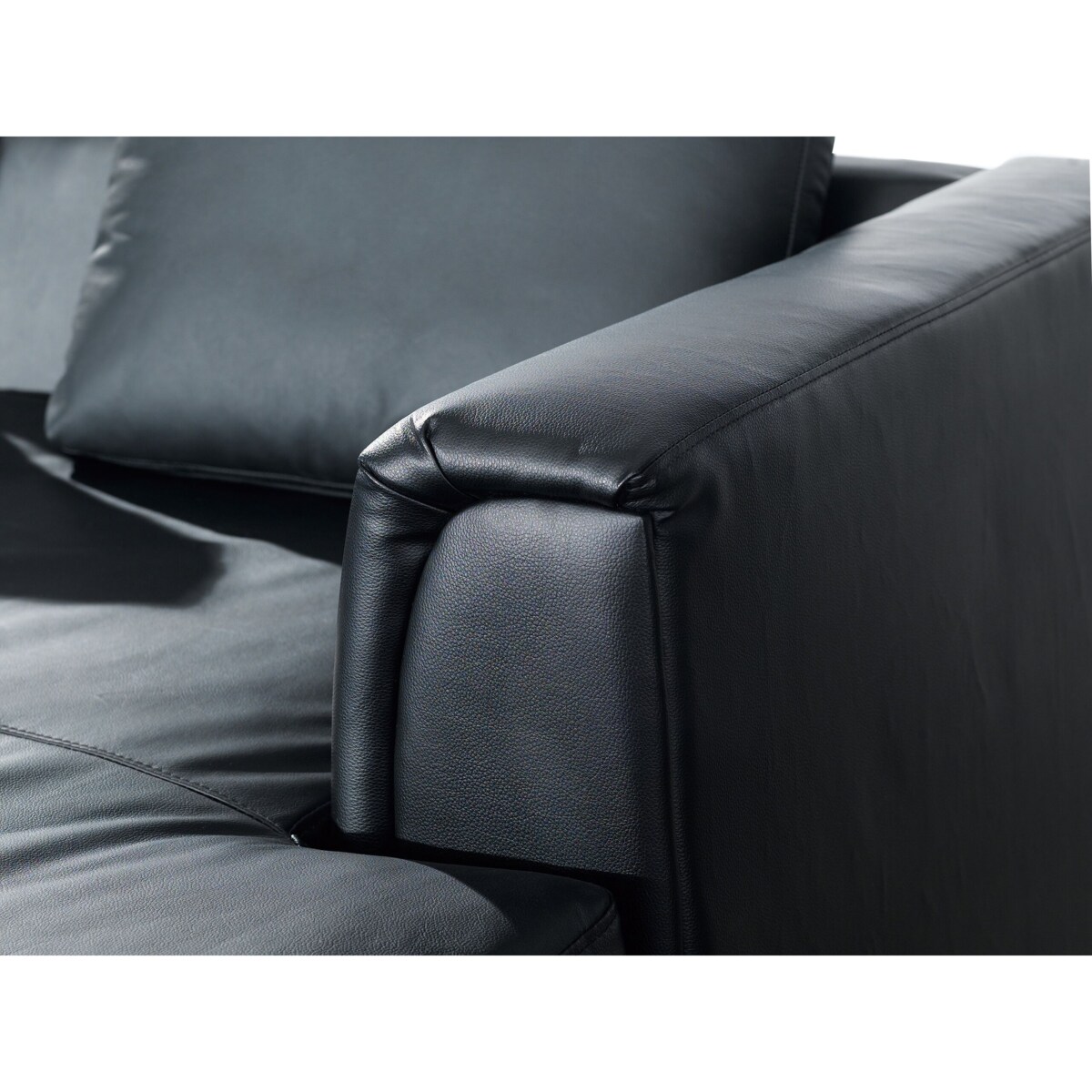 Narożnik skórzany lewostronny czarny OSLO