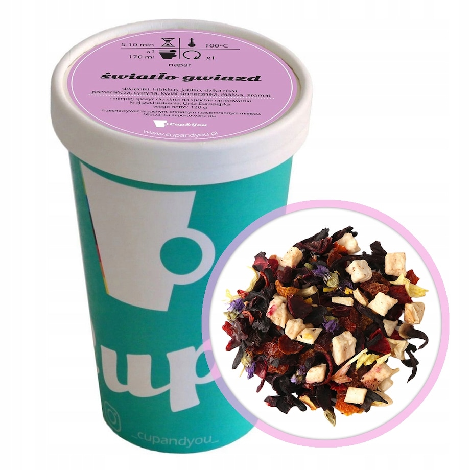 Sypana herbata owocowa smakowa ŚWIATŁO GWIAZD pomarańcza 120g super premium