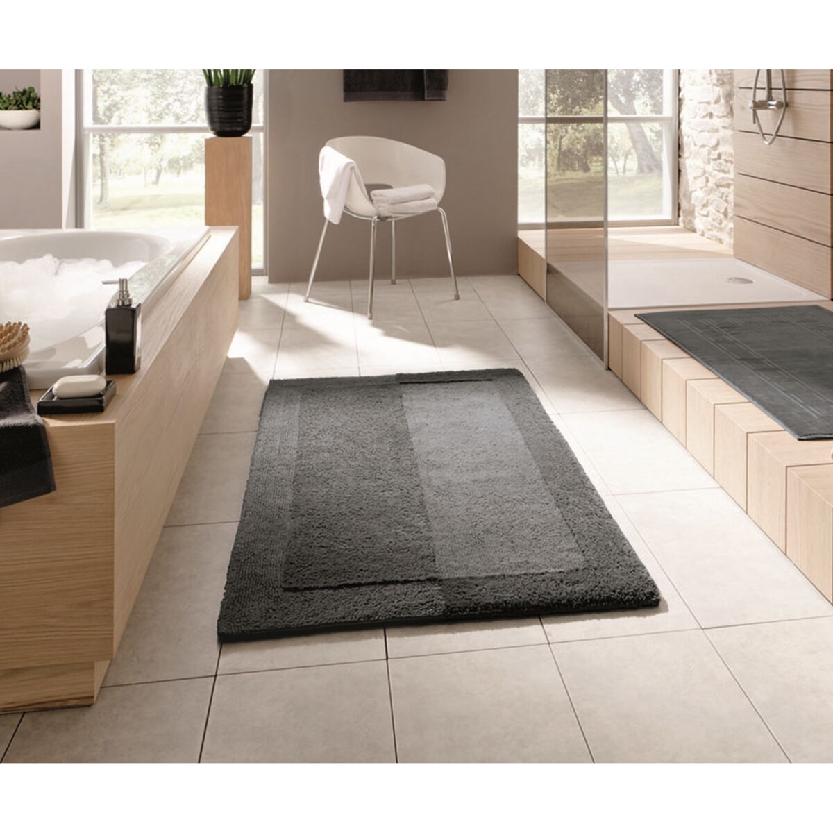 Kleine Wolke Havanna Ekologiczny Dywanik łazienkowy ciemny szary 85x150 cm ECO LIVING