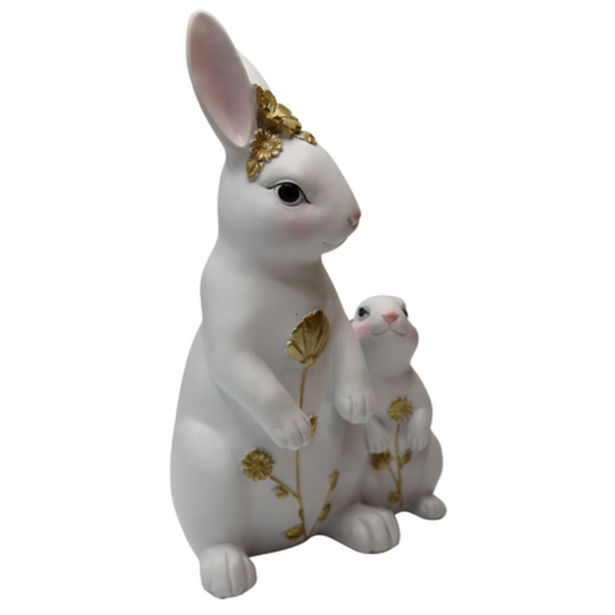 Dekoracja - para białych królików 27x15x611 cm ALBIN z synkiem