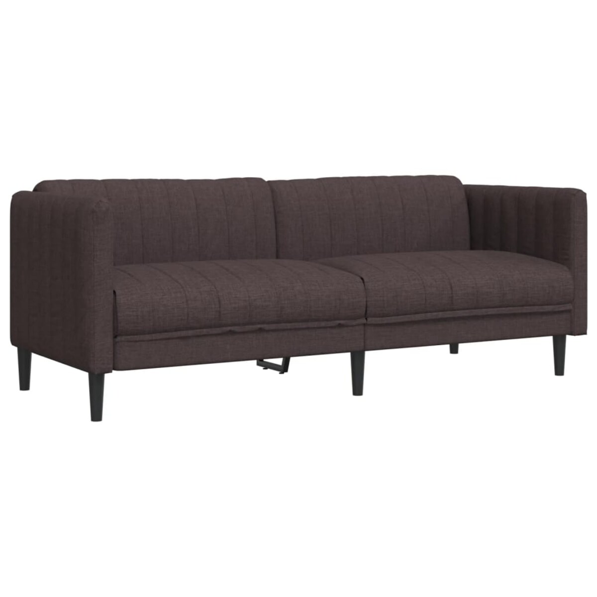 vidaXL Sofa 3-osobowa, ciemnobrązowa, tapicerowana tkaniną
