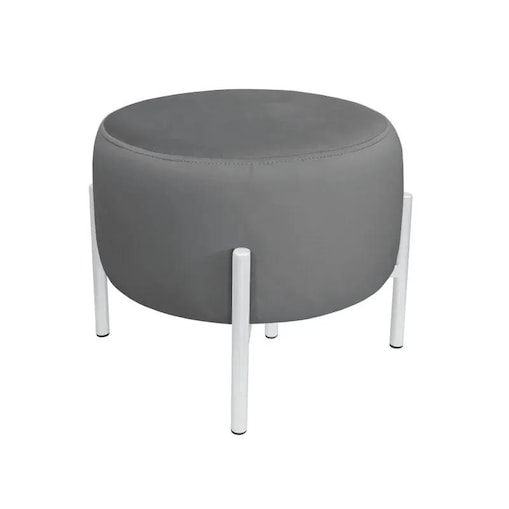 Pufa WILFRED BL VELVET ciemnoszara/biała