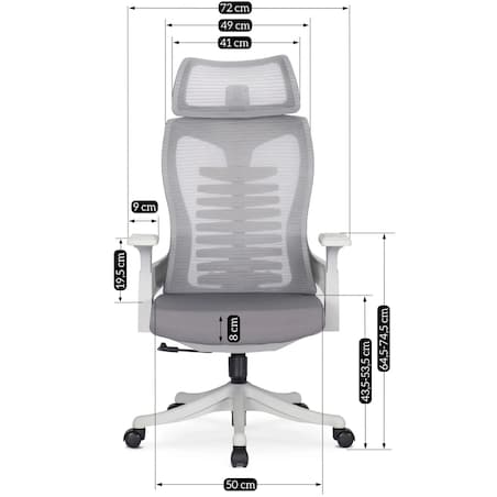 Biurowe Krzesło Obrotowe Ergonomiczne Fotel Tapicerowany Szary CARET 2