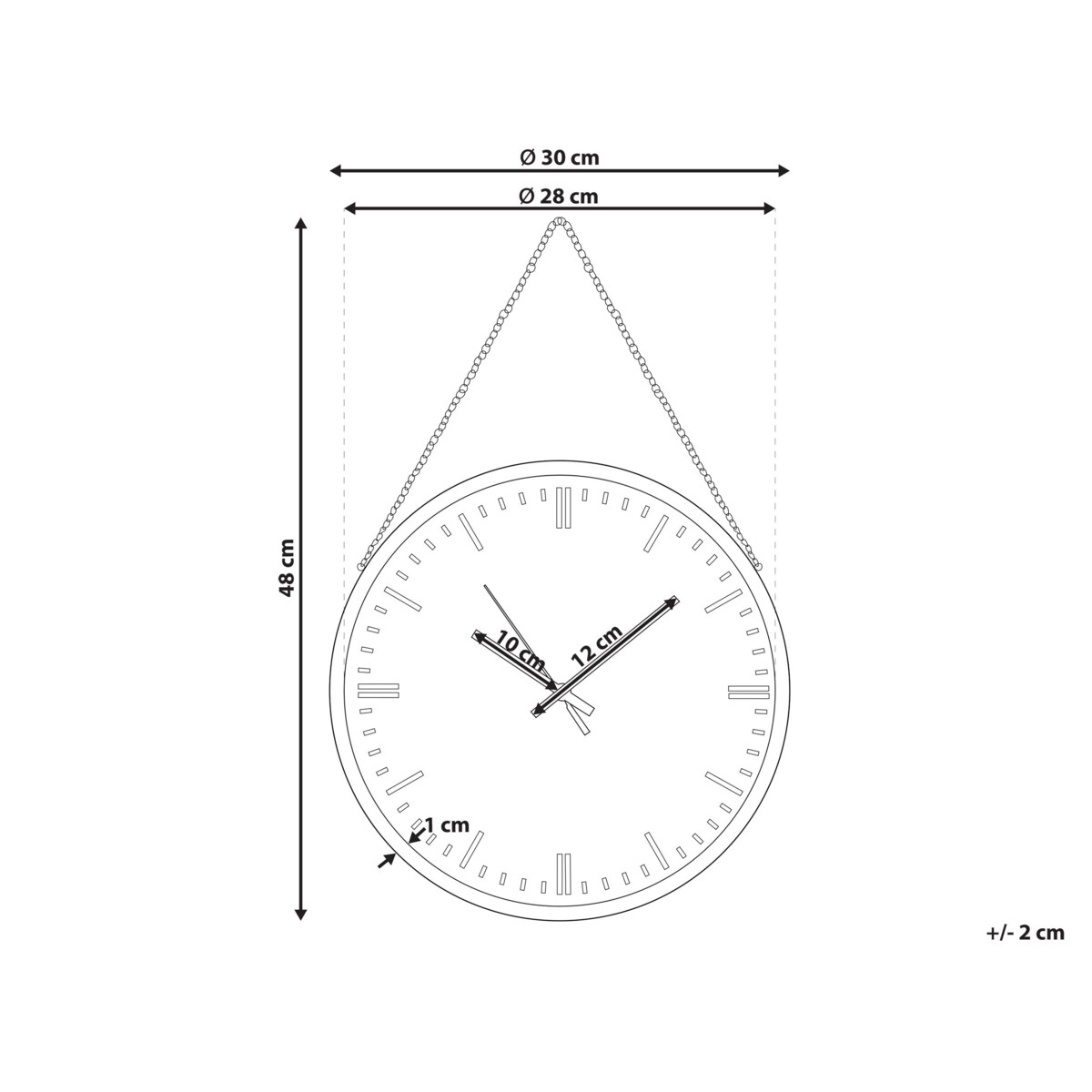 Zegar ścienny ø 30 cm Czarny BEZAS