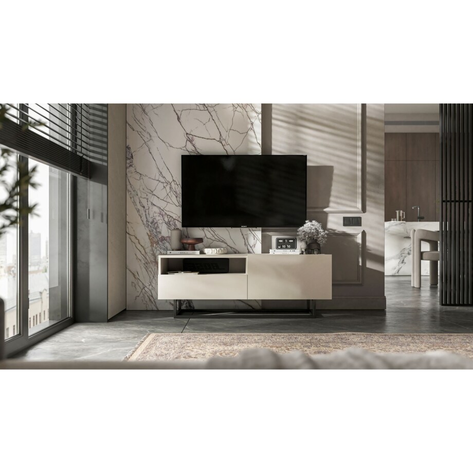 Szafka RTV Loft Industrialna Komoda RTV Szuflada Kaszmir Mat 120 cm