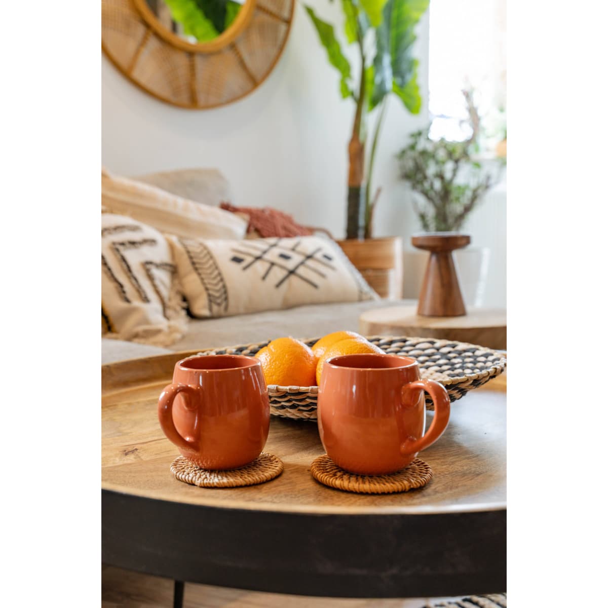 Kubki ceramiczne ALICANTE, 2 sztuki, 300 ml + podstawki