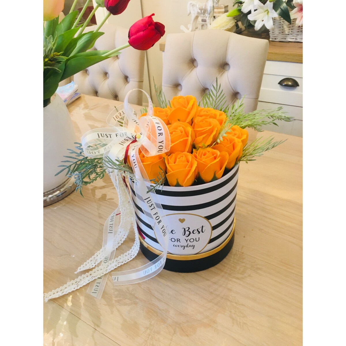 FLOWER BOX DUŻY piękny pachnie kwiaty mydlane na urodziny dzień mamy 18