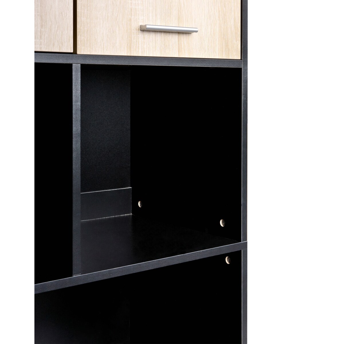 Regał 4-drzwiowy ZEHNA Brązowy/ czarny