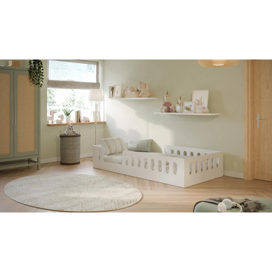 Łóżko dziecięce TIMON 160x80 z barierkami białe