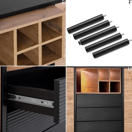 KONSIMO LOFTY Komoda loftowa na wysokich nóżkach