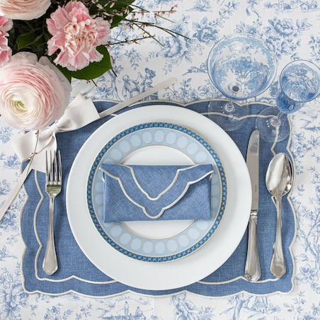 Obrus Toile de Jouy Blue okrągły - Średnica ok. ⌀ 160 cm