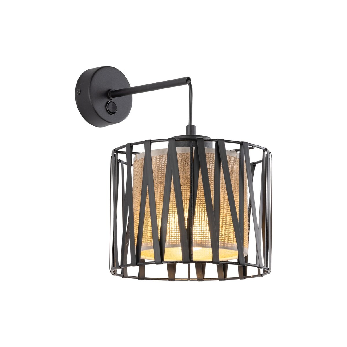 Kinkiet z włącznikiem TK Lighting HARMONY NATURE 5950 czarno-brązowy E27 do sypialni i salonu