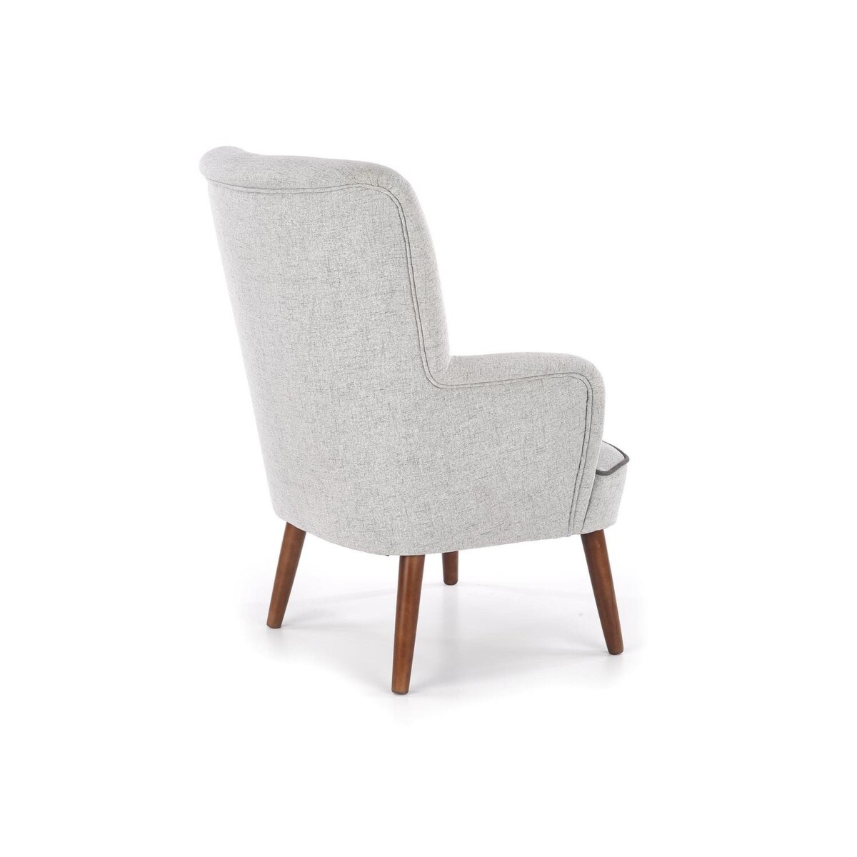 FOTEL TAPICEROWANY Puple SZARY nogi z lakierowanego drewna