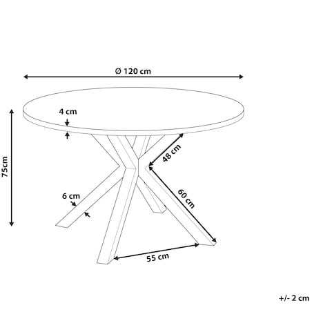 Stół ogrodowy MALETTO 120 cm 120 cm Szkło Szary