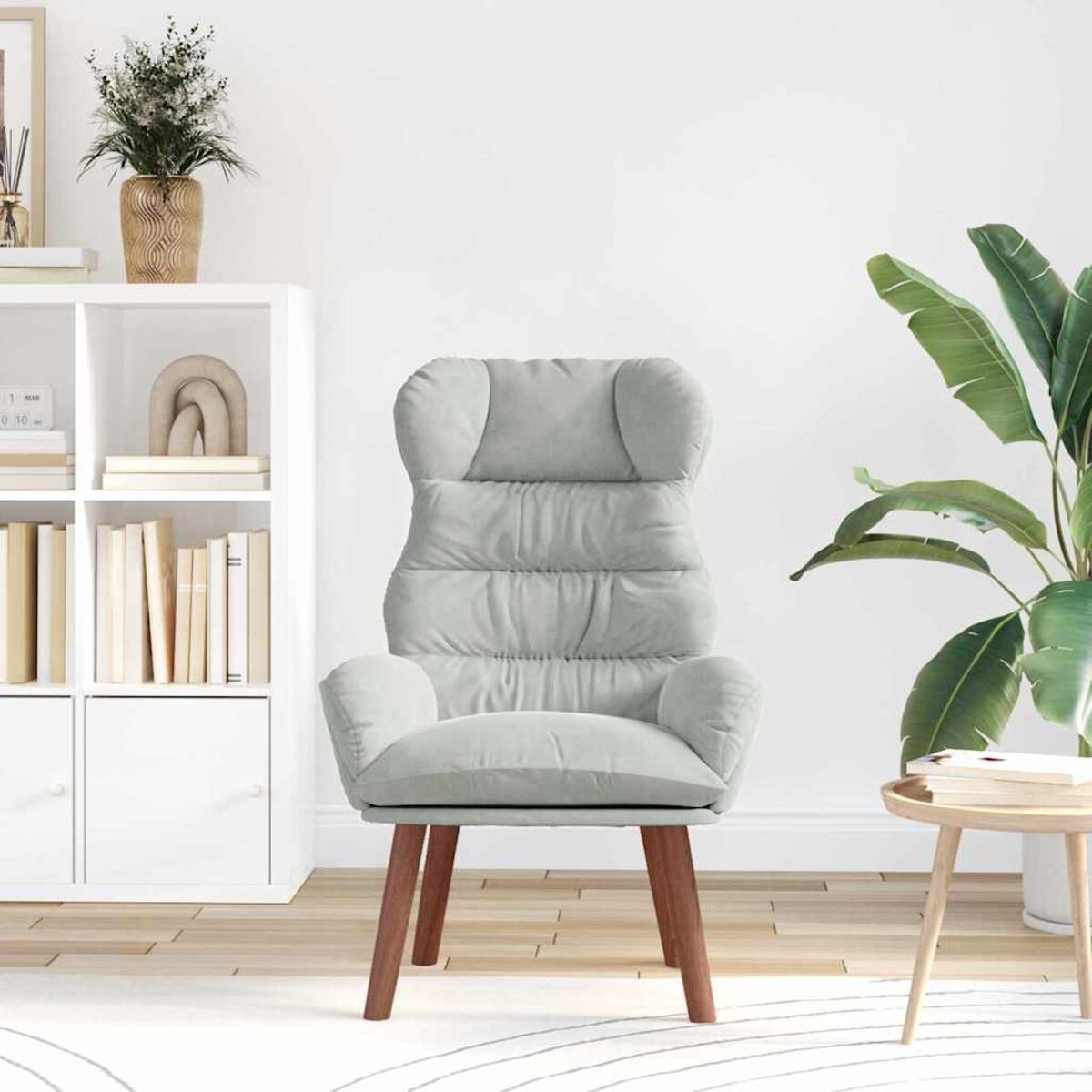 vidaXL Fotel relaksacyjny Jasnoszary 69 x 74 x 93 cm Aksamit