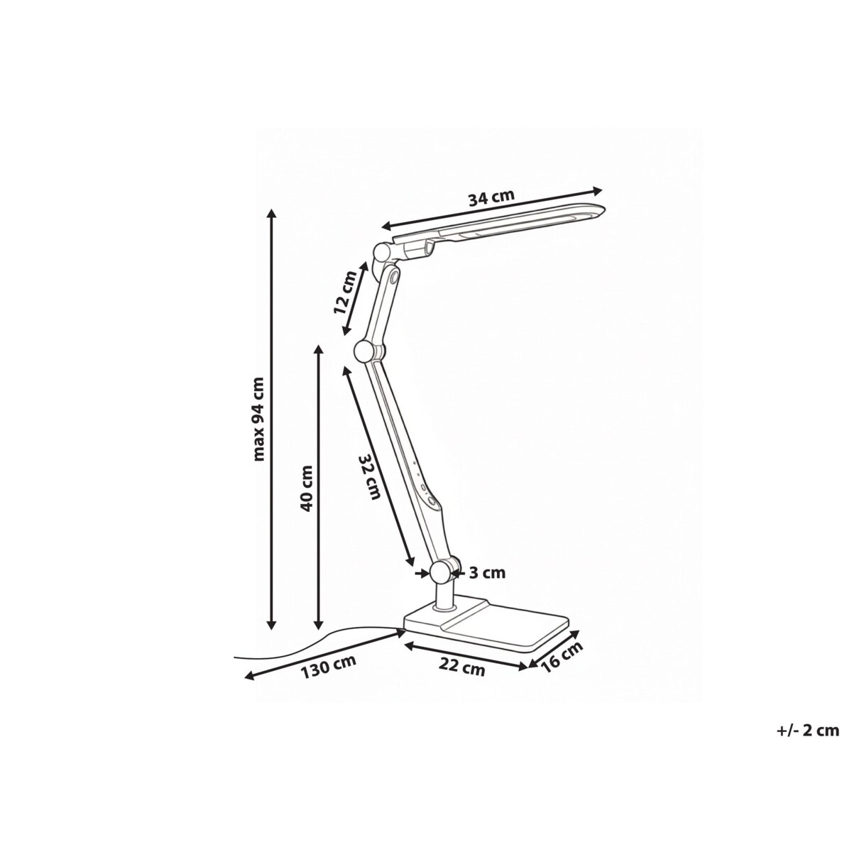 Lampa biurkowa LED PEGASI Ze ściemniaczem Srebrny