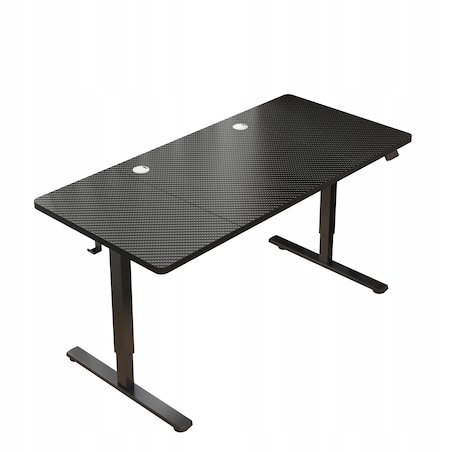Biurko Elektryczne Podnoszone Czarne 160x80 Regulowane Wysokości 72-118 cm