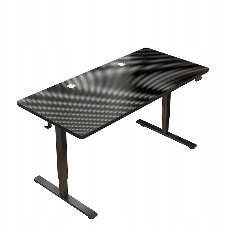 Biurko Elektryczne Podnoszone Czarne 160x80 Regulowane Wysokości 72-118 cm