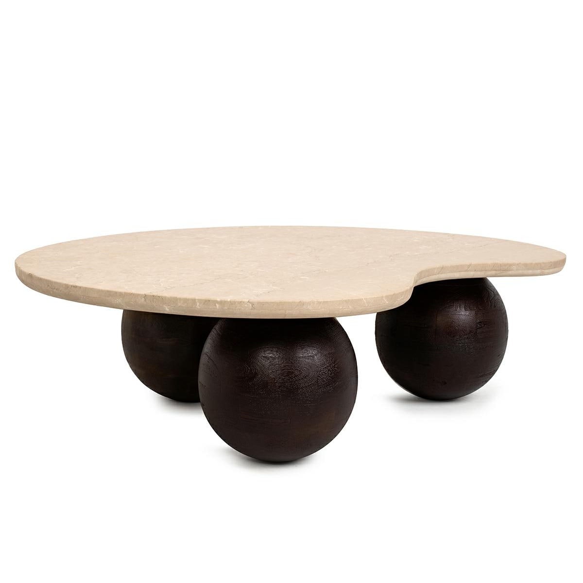 MaMaison stolik kawowy ORGANIC trawertyn / drewno