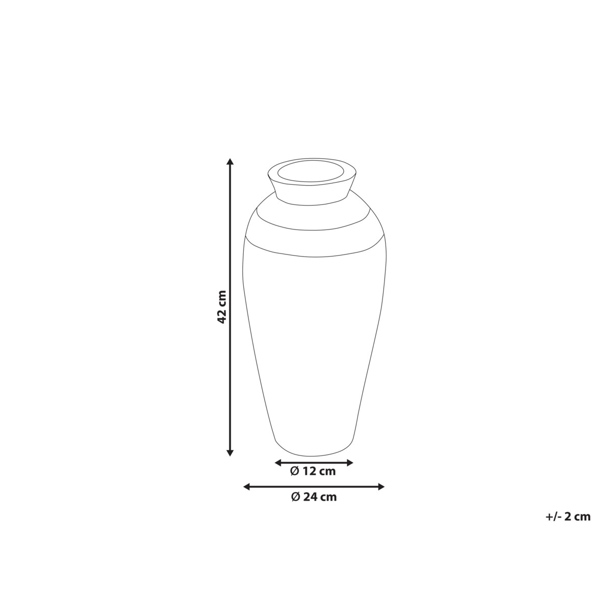 Wazon dekoracyjny z terakoty 42 cm niebieski PLATEJE