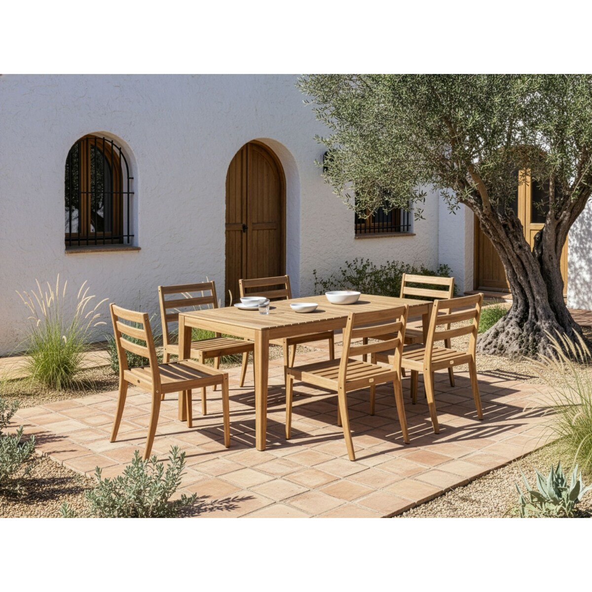 Stół ogrodowy CHIOGGIA 90 cm 180 cm Certyfikowane drewno akacjowe Jasnobrązowy