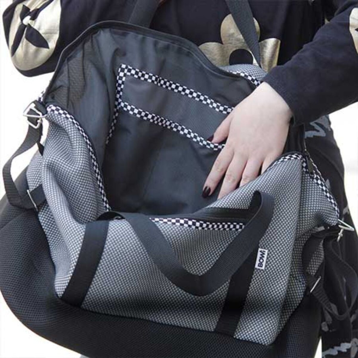 Torba na siłownię 64x34 cm wzór kratka