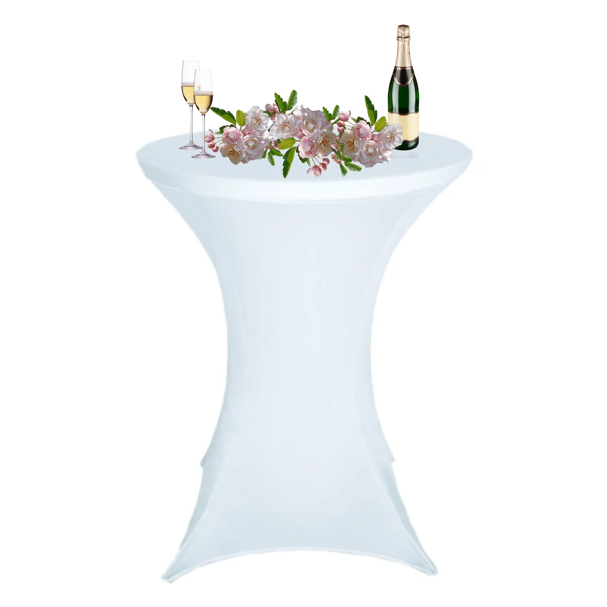 POKROWIEC OBRUS NA STOLIK BAROWY KOKTAJLOWY BIAŁY 80x110cm [25F]