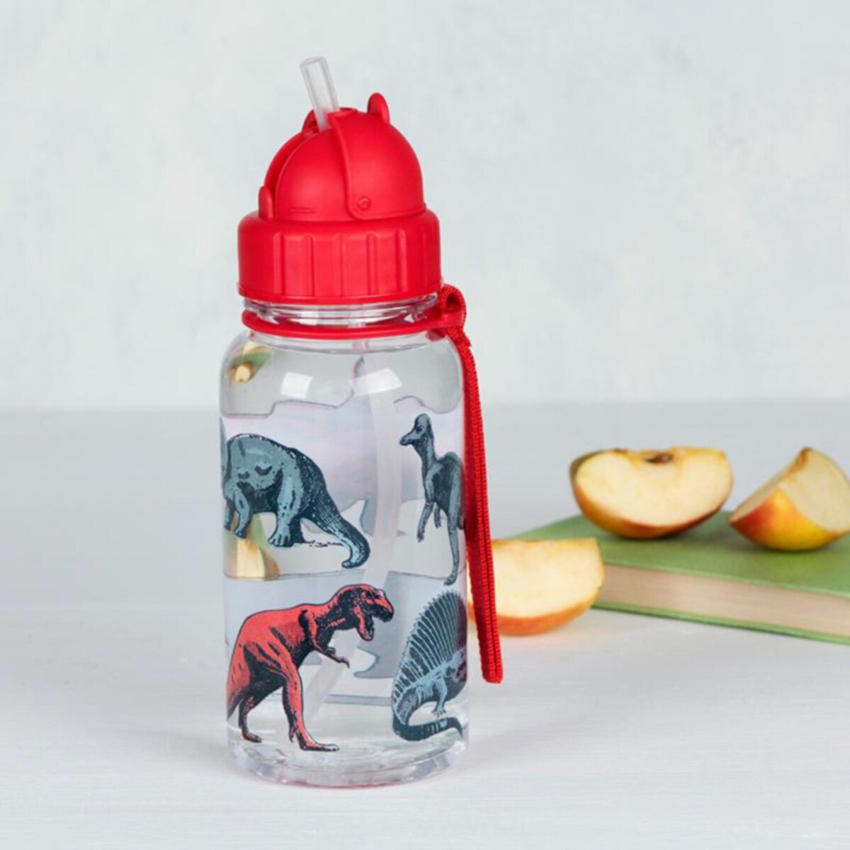 Zestaw do szkoły: bidon ze słomką 500 ml + Lunchbox z tacką Dinozaury, Rex London