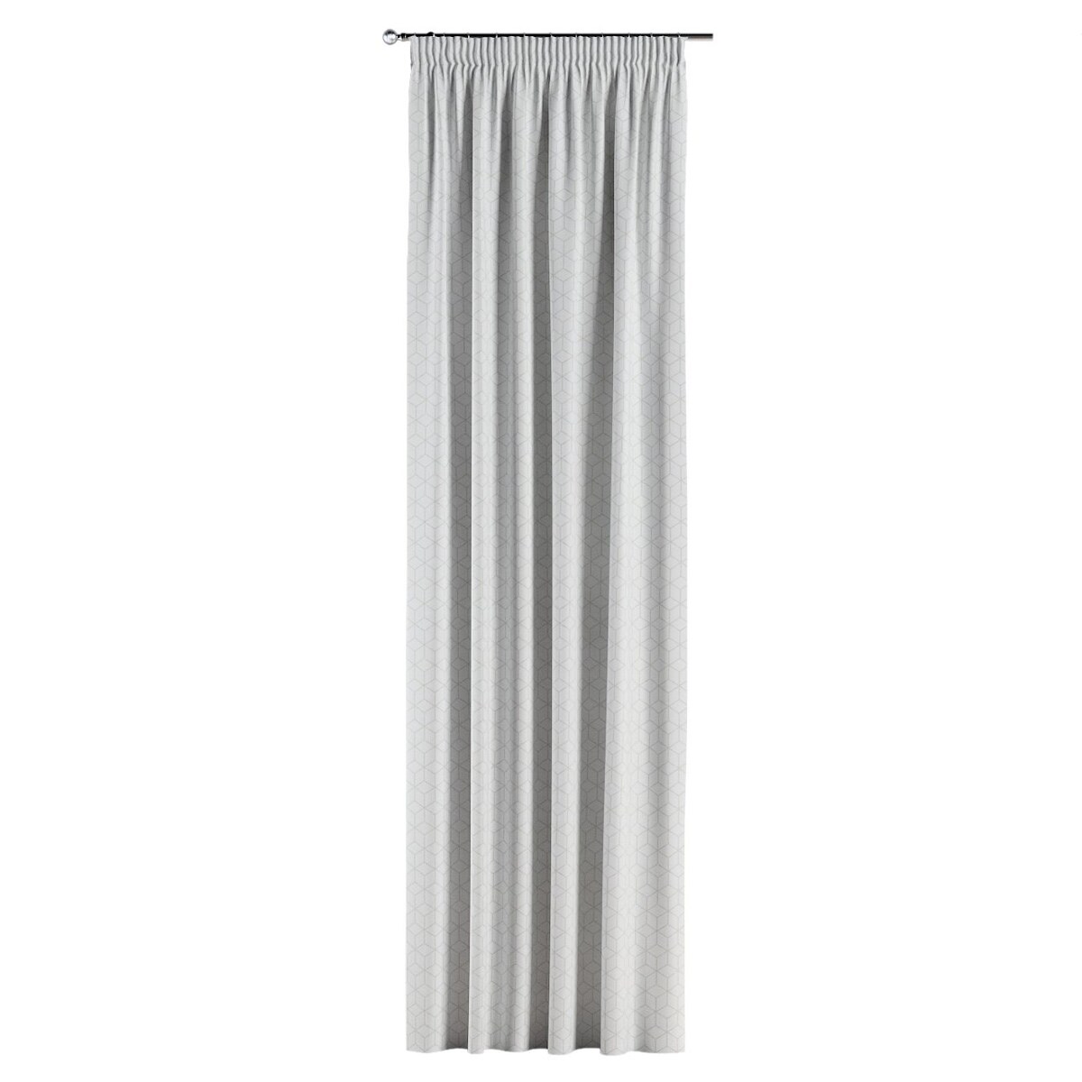 Zasłona na taśmie marszczącej 1 szt. 130x260 wzór sześcianów na białym tle