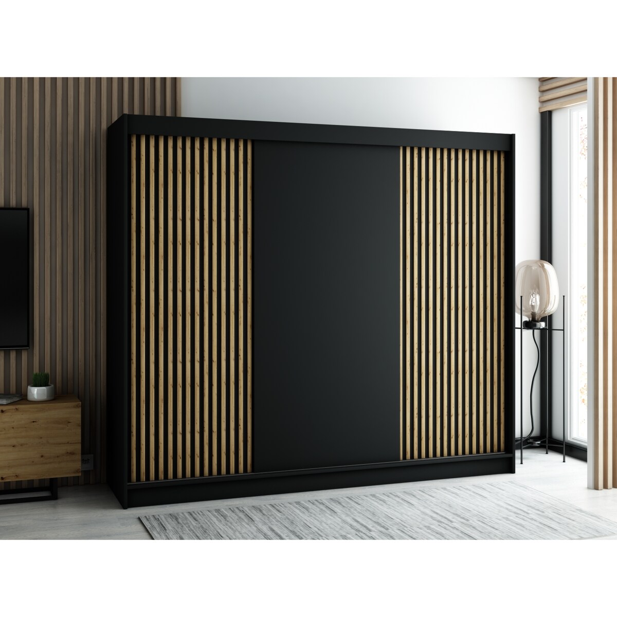 Szafa przesuwna Garderoba LAMELO 250 czarny