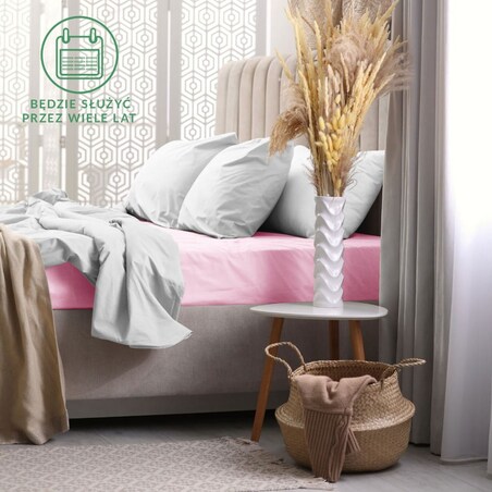 Prześcieradło frotte z gumką 120x200 kolor jasny róż