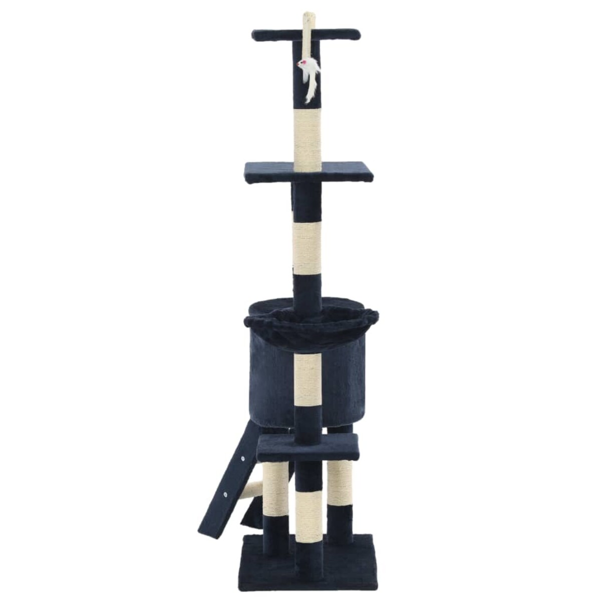 vidaXL Drapak dla kota ze słupkami sizalowymi, 138 cm, granatowy