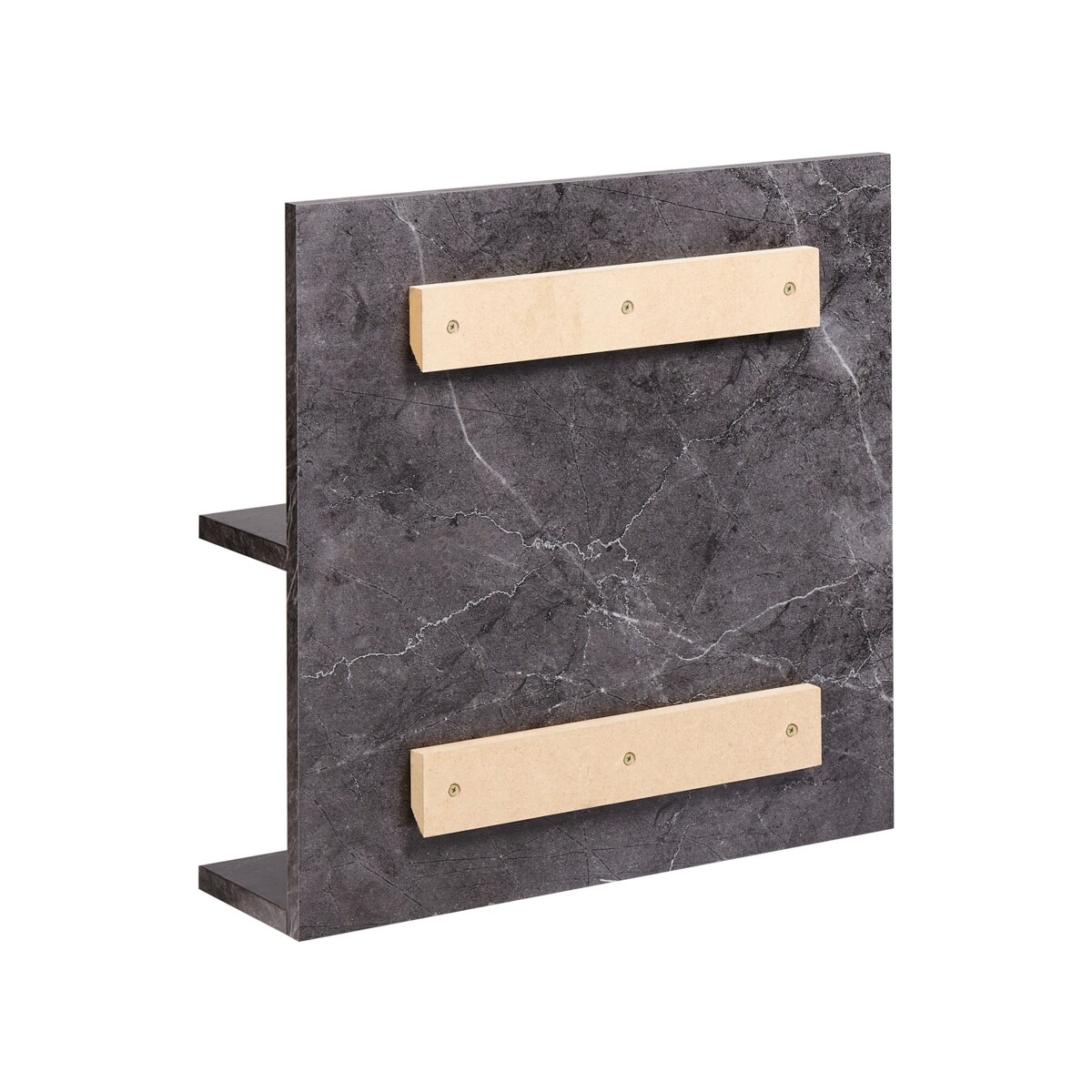 Półka łazienkowa wisząca z lustrem efekt marmuru czarna PELOTAS