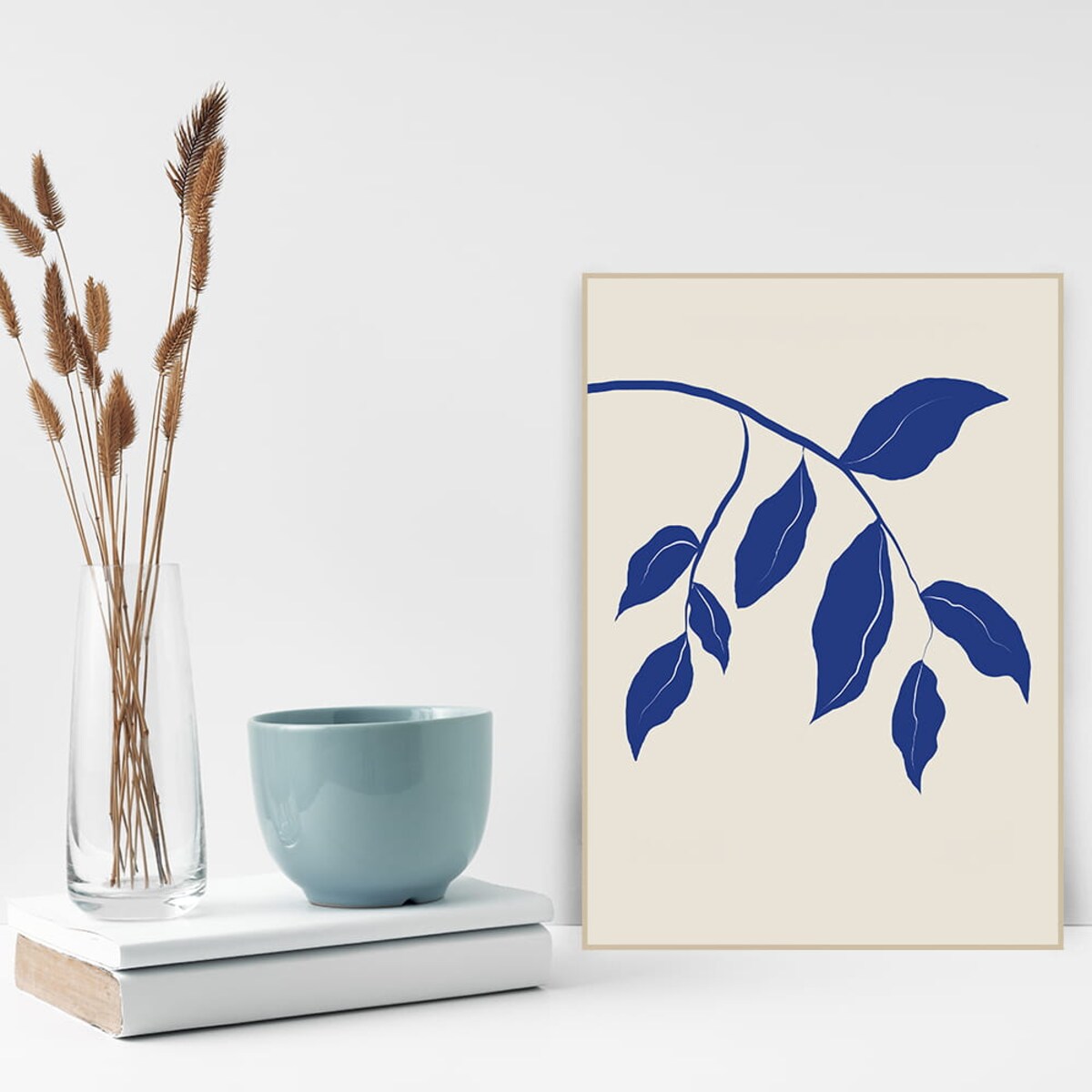 plakat blue and beige art 2 21x30 cm