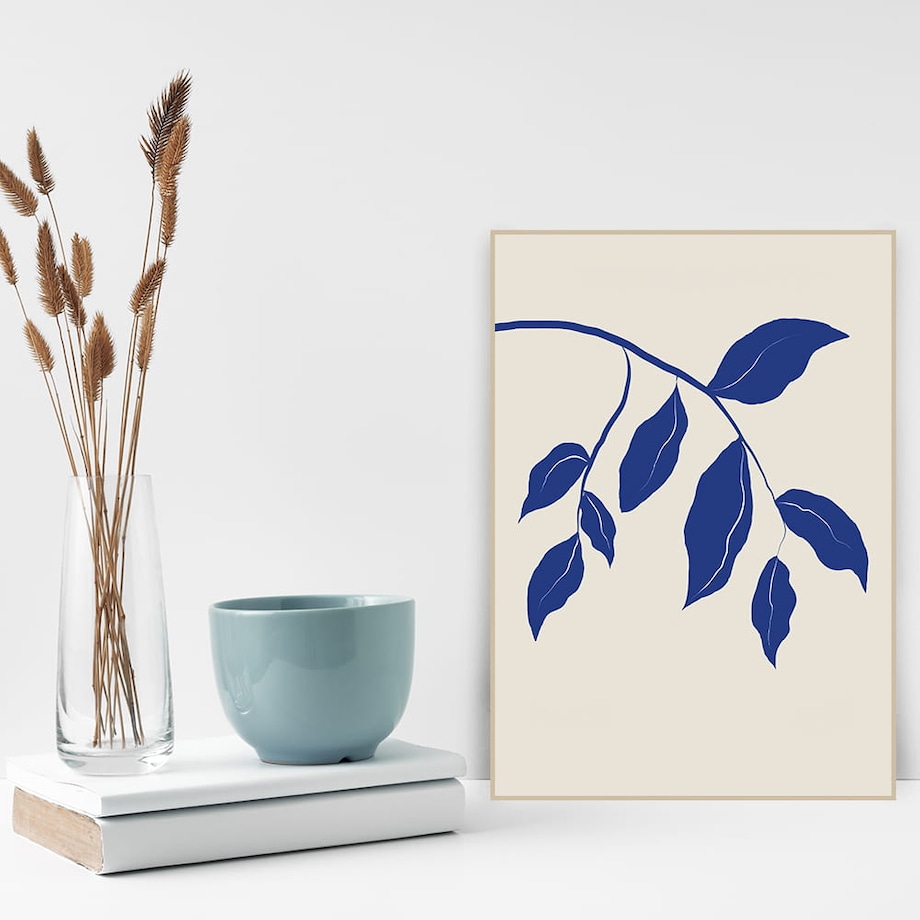 plakat blue and beige art 2 21x30 cm