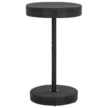 vidaXL Stolik ogrodowy, czarny, 60,5 x 106 cm, polirattan