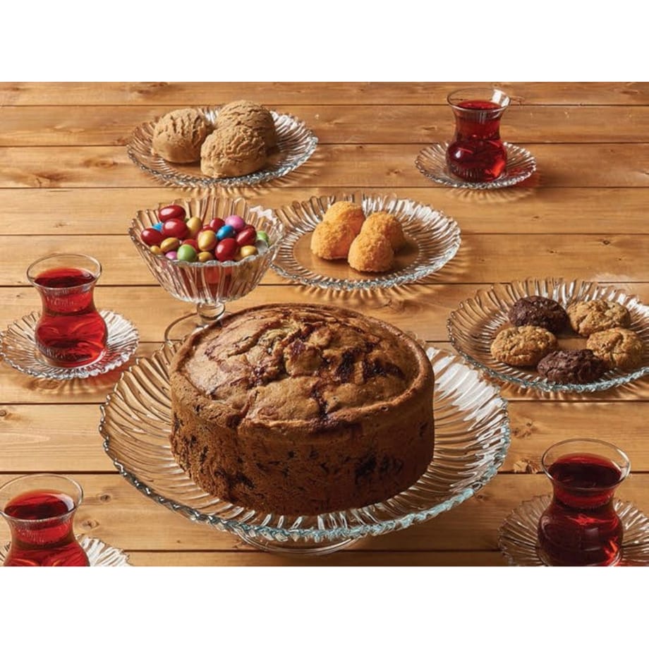 PATERA TALERZ DUŻY PÓŁMISEK SZKŁO 31,5 cm PASABAHCE na ciato desery aurora