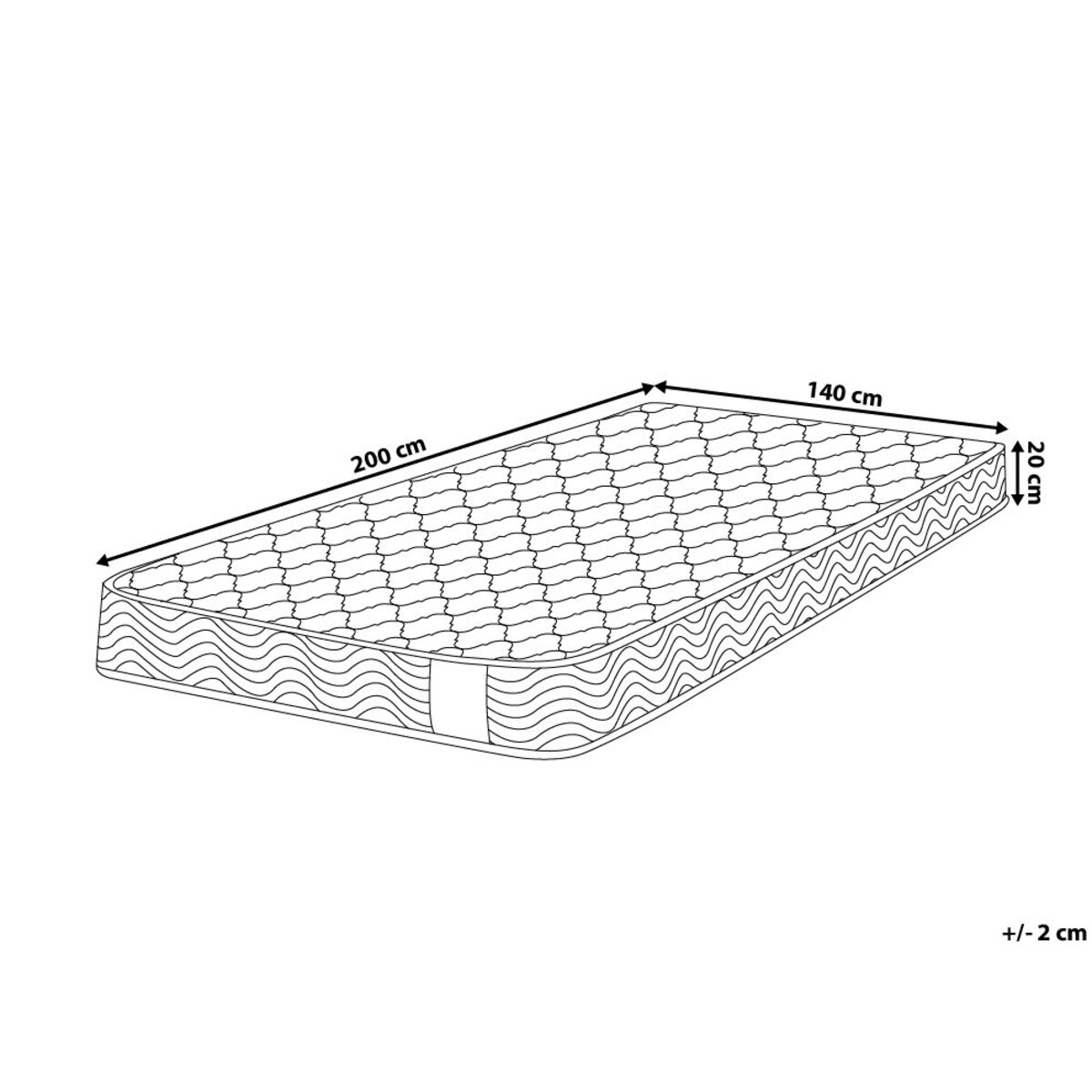 Materac kieszeniowy 140 x 200 cm średnio twardy BLISS