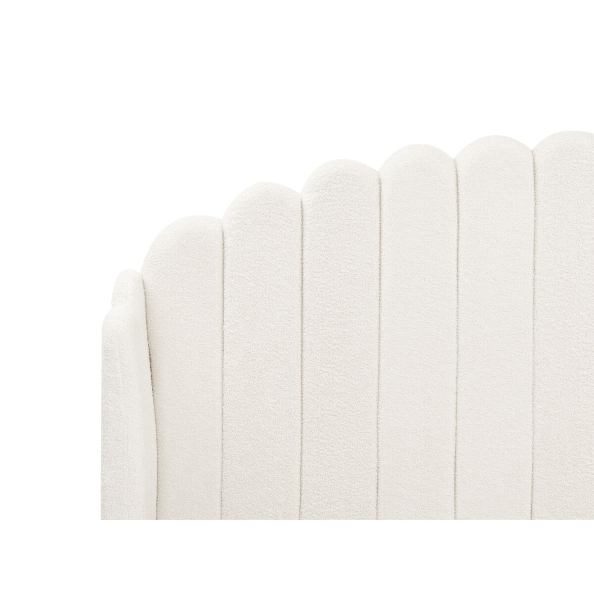 Łóżko Boucle AMBILLOU 140 x 200 cm Złamana biel