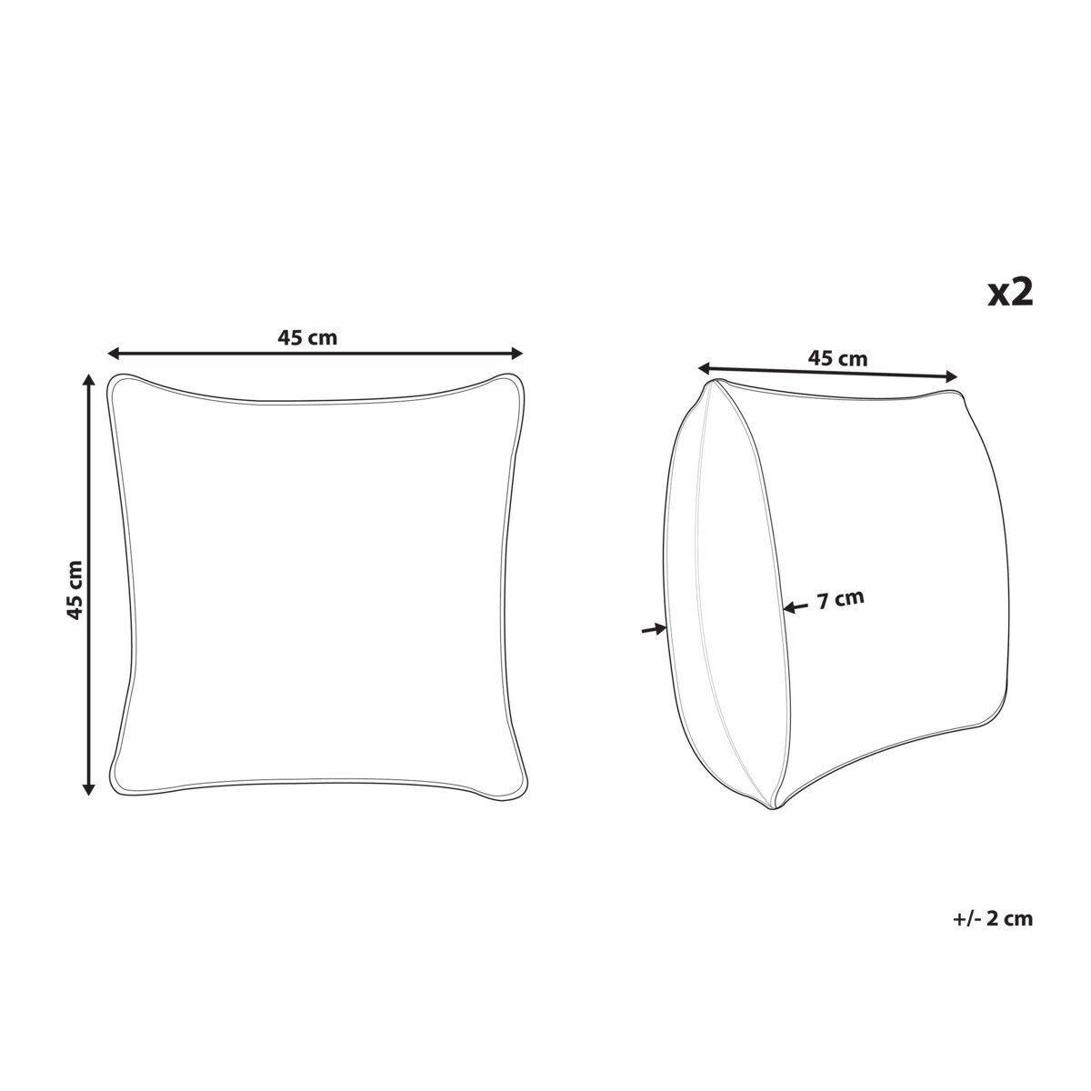 Zestaw 2 poduszek ogrodowych SEASIDE Wzór roślinny 45 x 45 cm Zielony