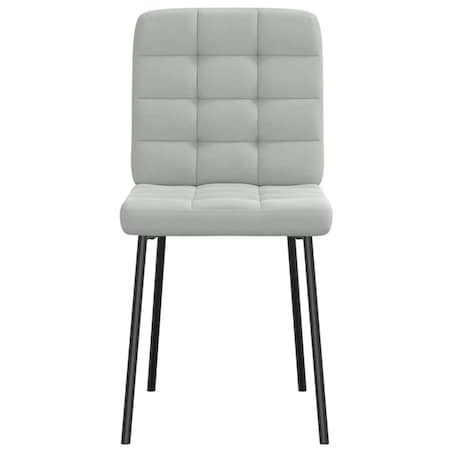 vidaXL Krzesła stołowe, 4 szt., jasnoszare, obite aksamitem