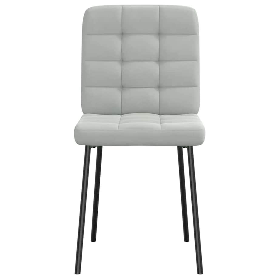 vidaXL Krzesła stołowe, 4 szt., jasnoszare, obite aksamitem