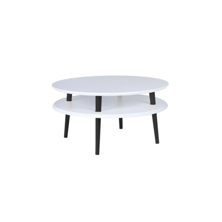 Stolik kawowy UFO Low biały czarne nogi