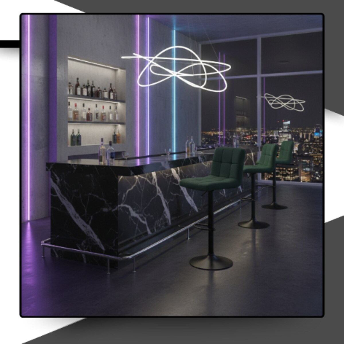 Hoker barowy obrotowy krzesło tapicerowany welurowy regulowany do wyspy