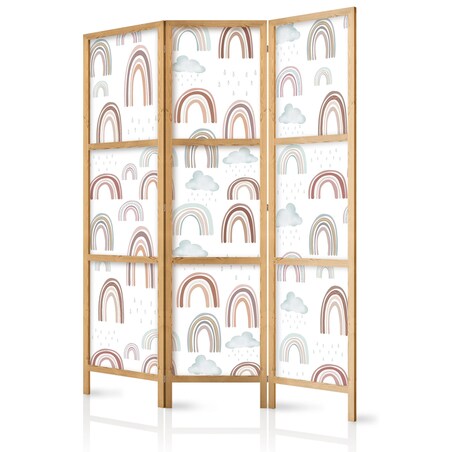 Parawan japoński Dla dzieci 135x172 cm 3-częściowy biały