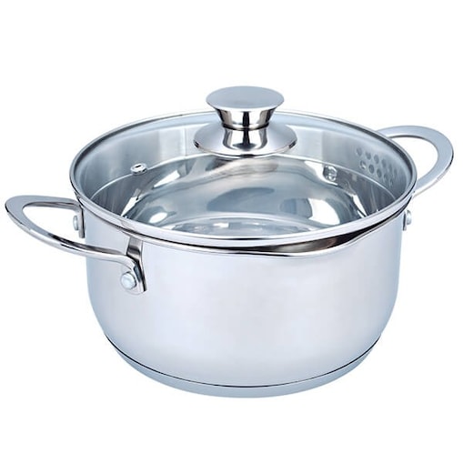 Garnek stalowy z pokrywką na indukcję gaz 20cm 3.0L MAESTRO