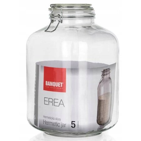 SŁOIK DUŻY szklany 5 L pojemnik na weki kapusta jedzenie ogórki klips