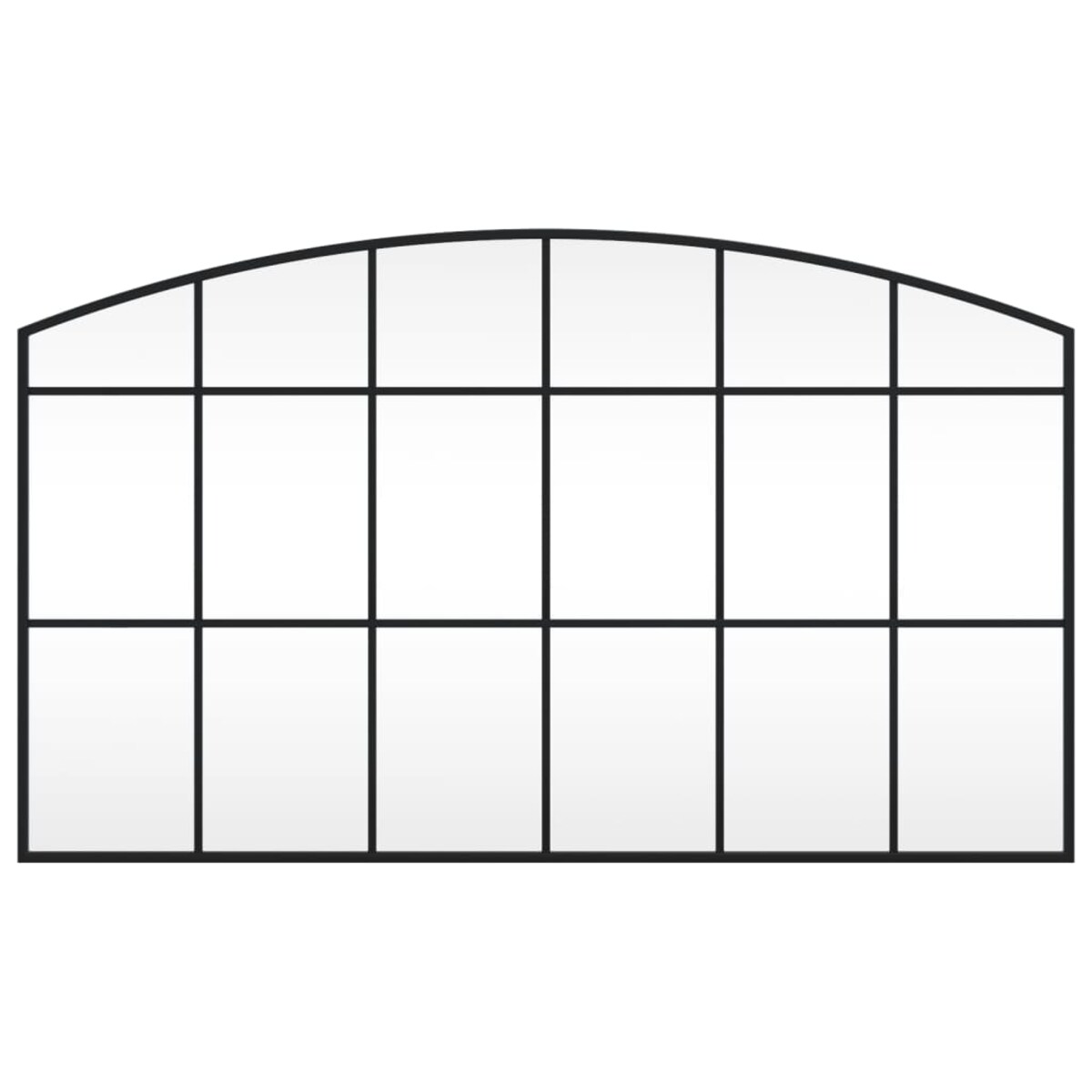 vidaXL Lustro ścienne, czarne, 100x60 cm, zakończone łukiem, żelazo