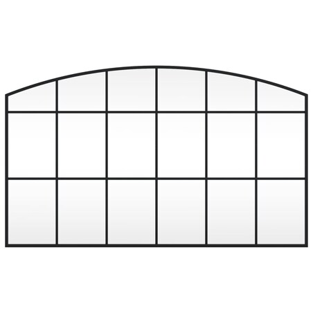 vidaXL Lustro ścienne, czarne, 100x60 cm, zakończone łukiem, żelazo